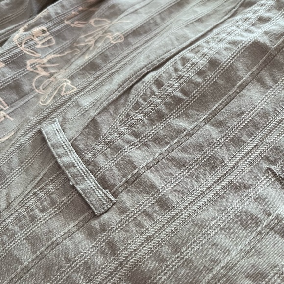 Neutral Striped blazer with Blush Screenprint Design - Picture 4 of 4